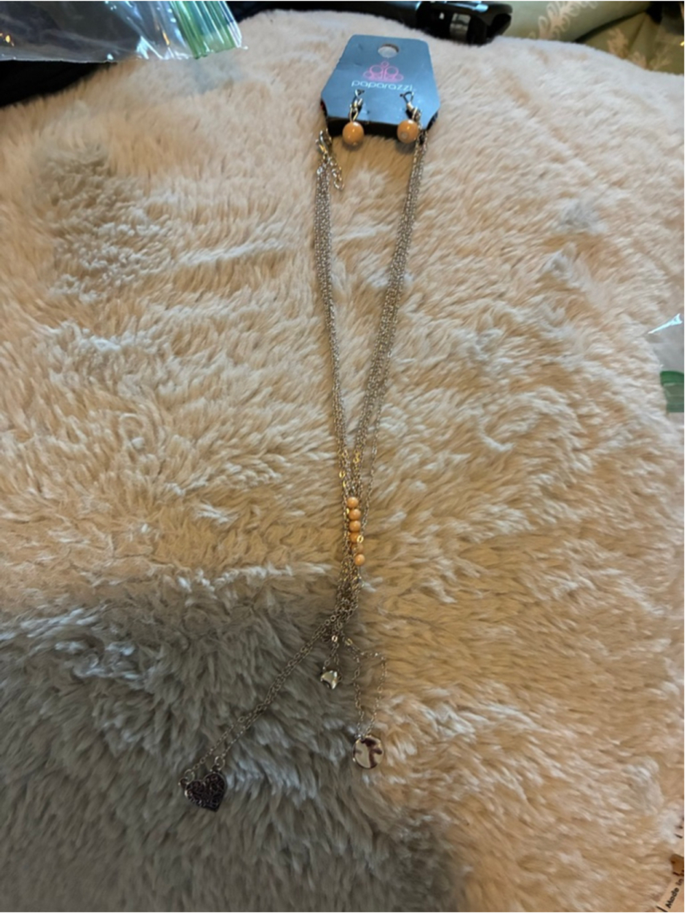 Women's Paparazzi One Size Silver & Beige Layered Necklace Set